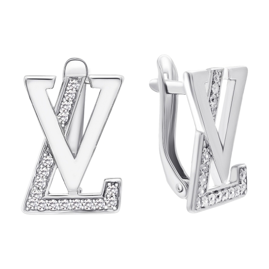 Серьги из серебра с кристаллами Swarovski