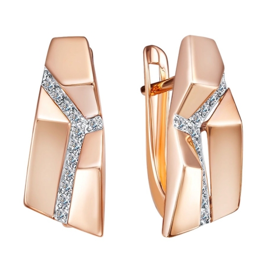 Серьги из золота с бриллиантами и сапфирами