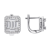 Серьги из серебра с фианитами