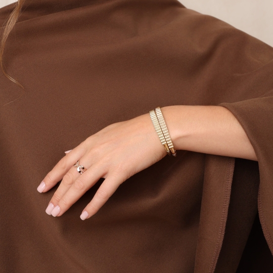 Браслет из золота с топазами и фианитами