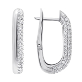 Серьги из серебра с фианитами