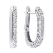 Серьги из серебра с фианитами