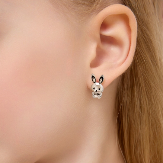 Одиночная серьга из серебра