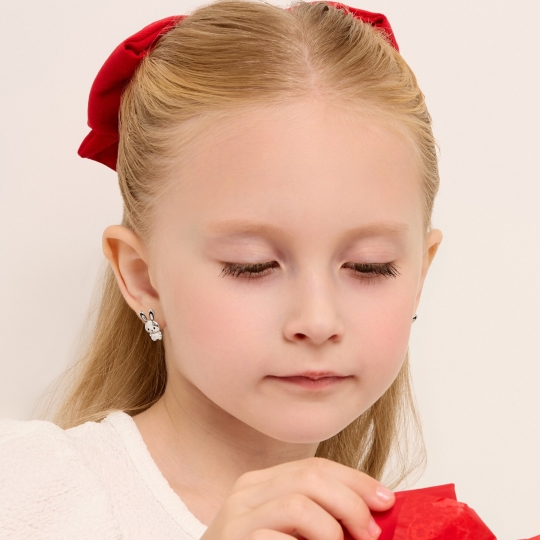 Одиночная серьга из серебра