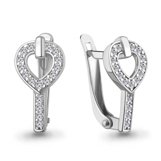 Серьги из серебра с ситаллами и фианитами