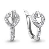 Серьги из серебра с фианитами
