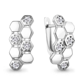 Серьги из серебра с фианитами