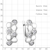 Серьги из серебра с фианитами