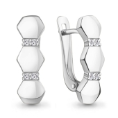 Серьги из серебра с фианитами