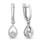 Серьги из серебра с фианитами