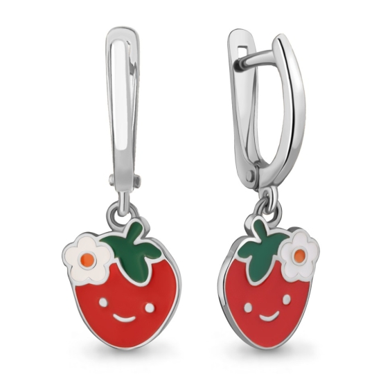 Серьги из серебра с фианитами