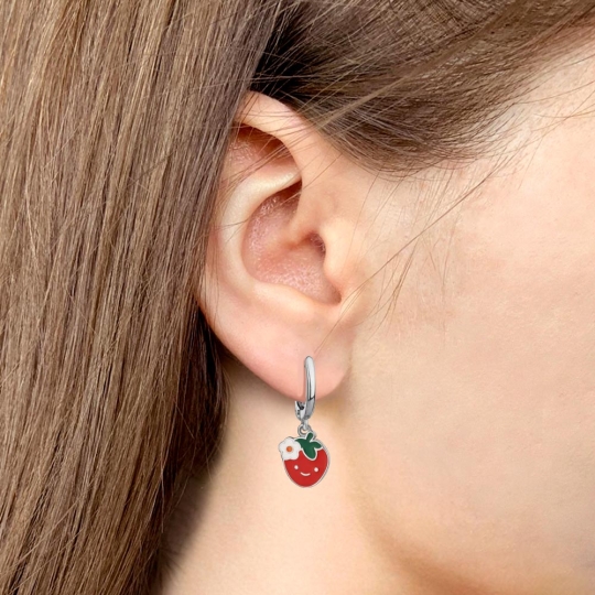 Серьги из серебра с фианитами