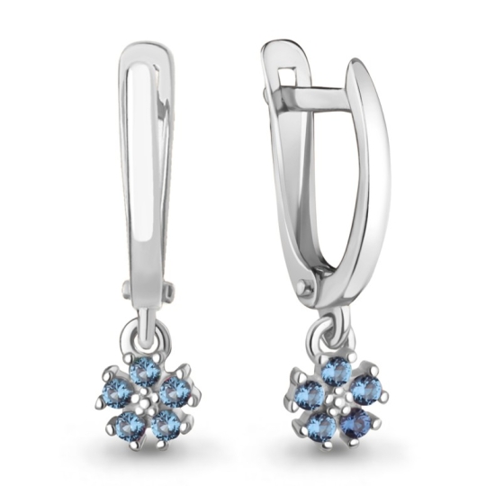 Серьги из серебра с фианитами 