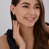 Серьги из серебра с эмалью и фианитами