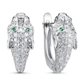 Серьги из серебра с фианитами