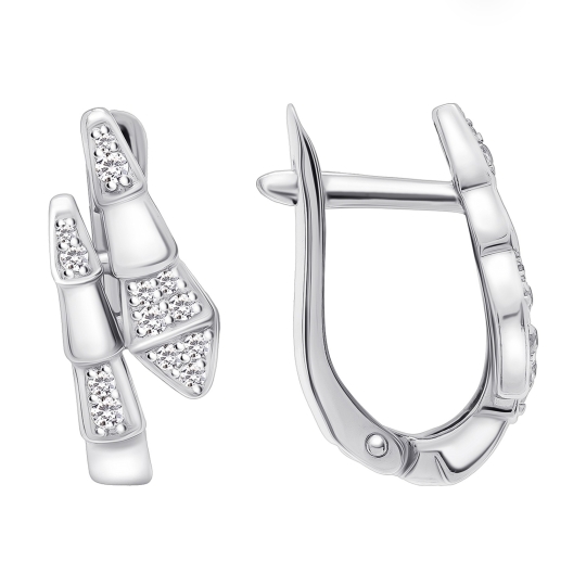 Серьги из серебра с фианитами