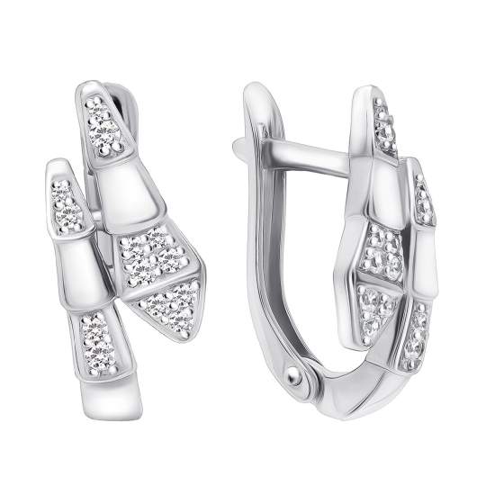 Серьги из серебра с фианитами