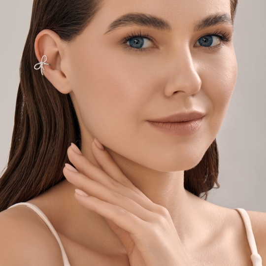 Серьга - кафф из серебра