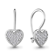 Серьги из серебра с фианитами