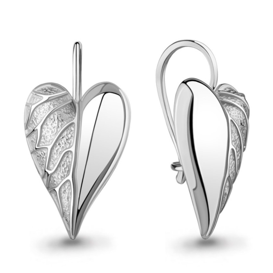Серьги из серебра с позолотой, эмалью и фианитами