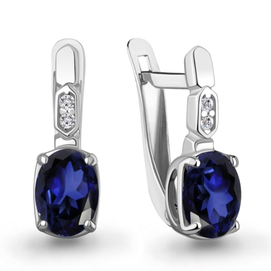 Серьги из серебра с гранатами