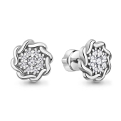 Серьги из серебра с фианитами