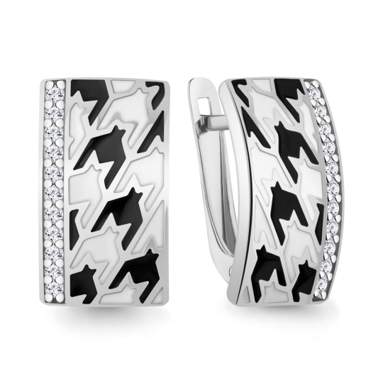 Серьги из серебра с фианитами