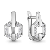 Серьги из серебра с фианитами