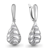 Серьги из серебра с фианитами