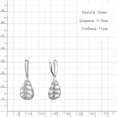 Серьги из серебра с фианитами