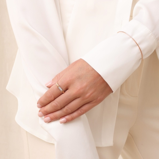 Кольцо из золота с фианитами