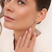 Серьги из золота с фианитами