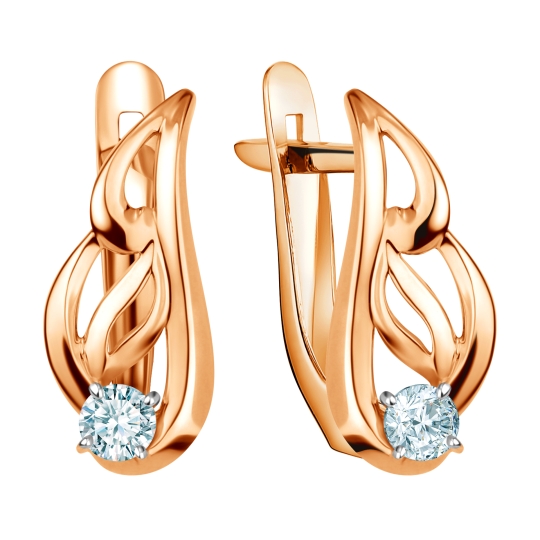 Серьги из золота с фианитами