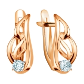 Серьги из золота с фианитами