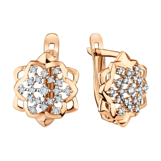 Серьги из золота с гранатами 