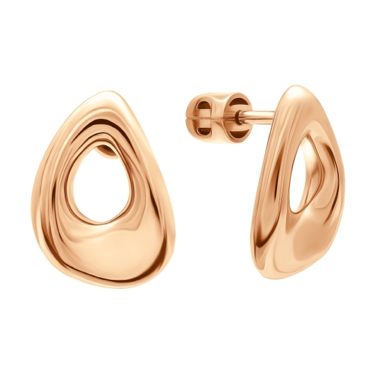 Серьги из золота с горным хрусталем и фианитами