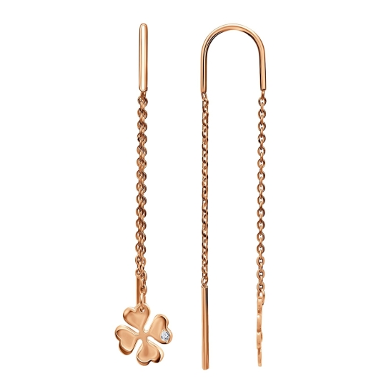 Серьги из золота с фианиами