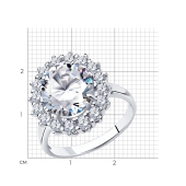 Кольцо из серебра с фианитами