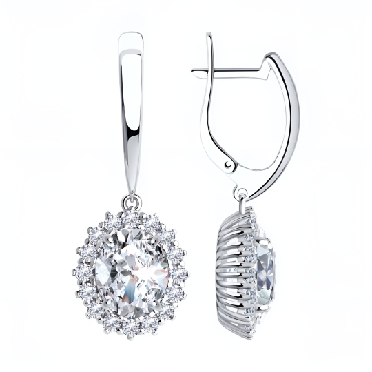 Кольцо из серебра с фианитами