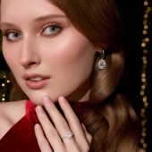 Серьги из серебра с фианитами