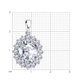 Подвеска из серебра с фианитами