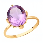Кольцо из золота с аметистом