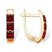 Серьги из золота с гранатами