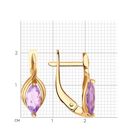 Серьги из золота с фианитами