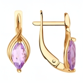 Серьги из золота с аметистами