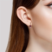 Серьги из золота с аметистами