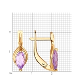 Серьги из золота с аметистами