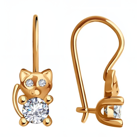 Серьги из золота с топазами