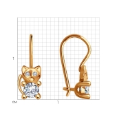 Серьги из золота с фианитами