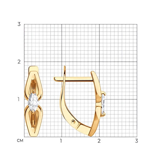Серьги из золота с бриллиантами и танзанитами